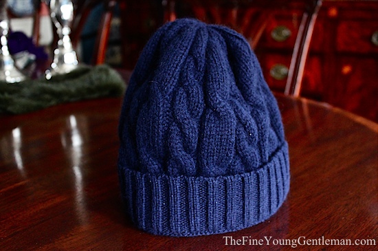 cable knit wool hat