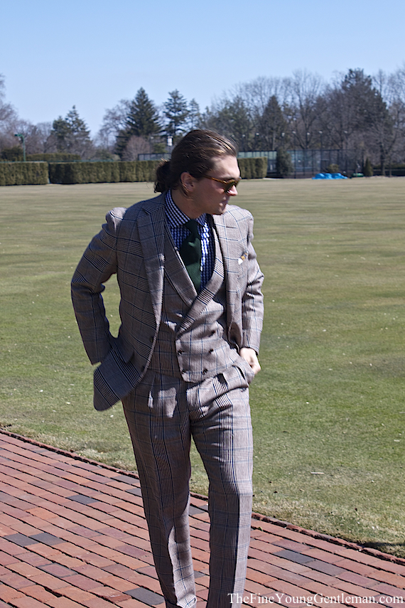 tweed prince of wales 3 piece suit
